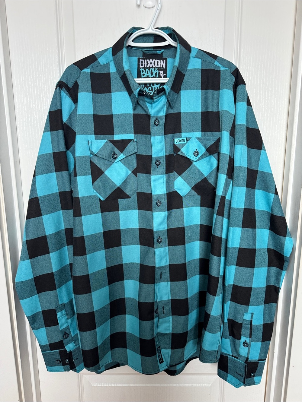 DIXXON Turquoise and Black Buffalo Plaid Button-Down Shirt